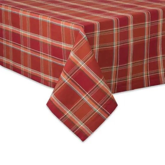 DII&reg; 84" Autumn Spice Plaid Tablecloth {3}