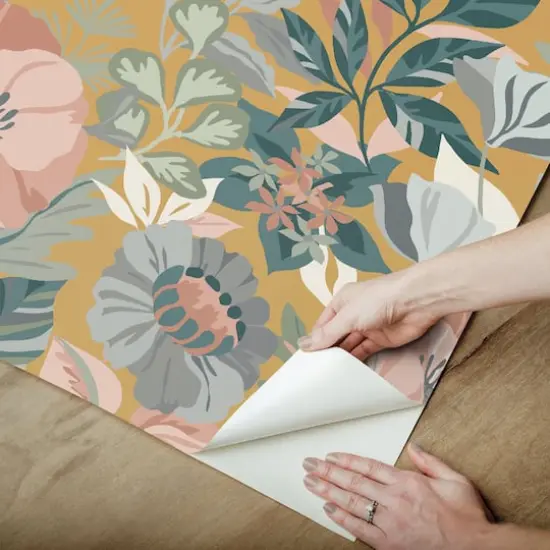 RoomMates Poppy Fields Peel & Stick Wallpaper Mustard {8}