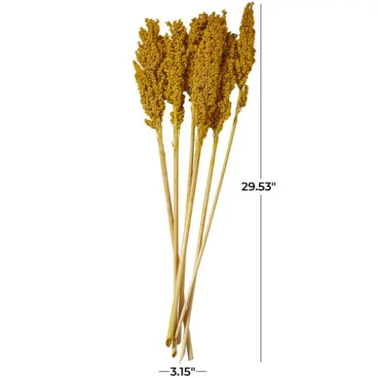 Dried Corn Maize Natural Foliage with Long Stems Yellow {6}