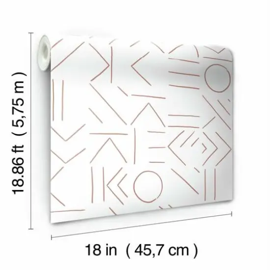 RoomMates Down The Line Peel & Stick Wallpaper Clay and White {9}