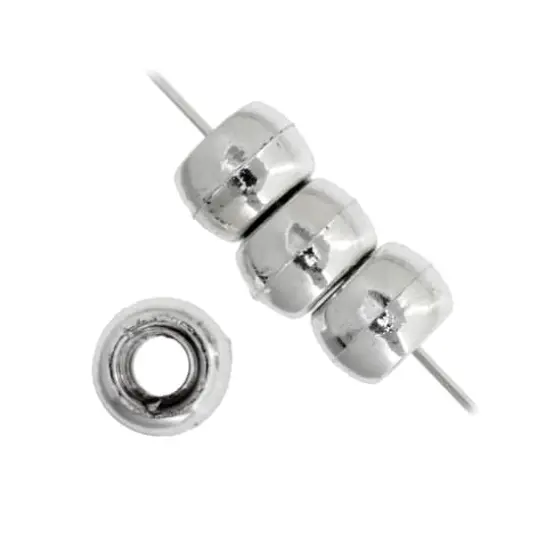 John Bead 9mm Metalized Opaque Pony Beads, 1,000ct. Silver {5}