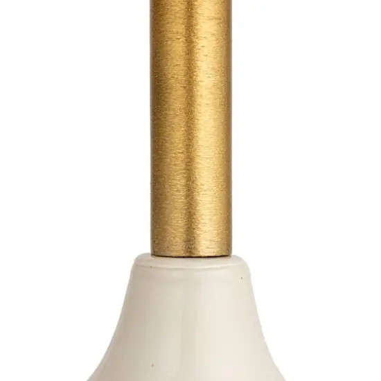 Hello Honey&reg; 9.25" Cream Round Enameled Metal Pedestal {8}