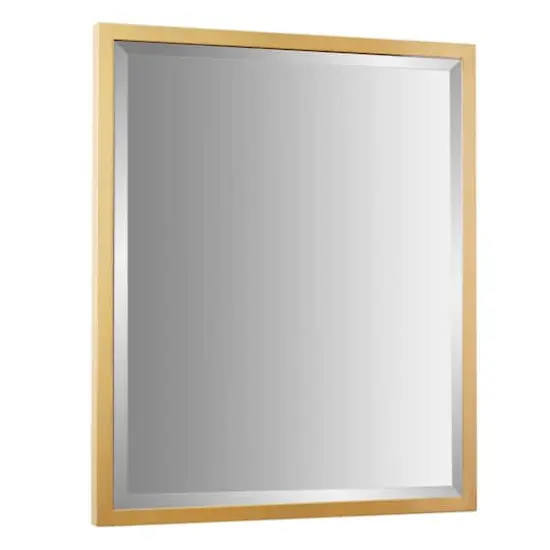 Head West Metal Framed Beveled Edge Rectangular Vanity Wall Mirror Brass {8}