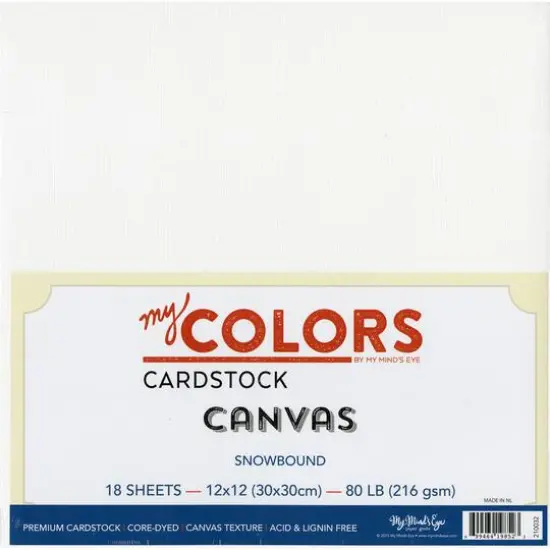 My Colors Snowbound 12" x 12" Canvas Cardstock Paper, 18 Sheets {1}
