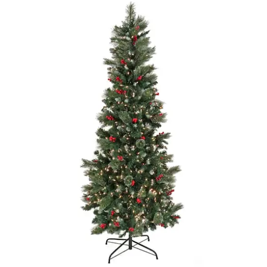 9ft. Pre-lit Artificial Meadowlark Pencil Hinged Tree, Clear Lights {1}