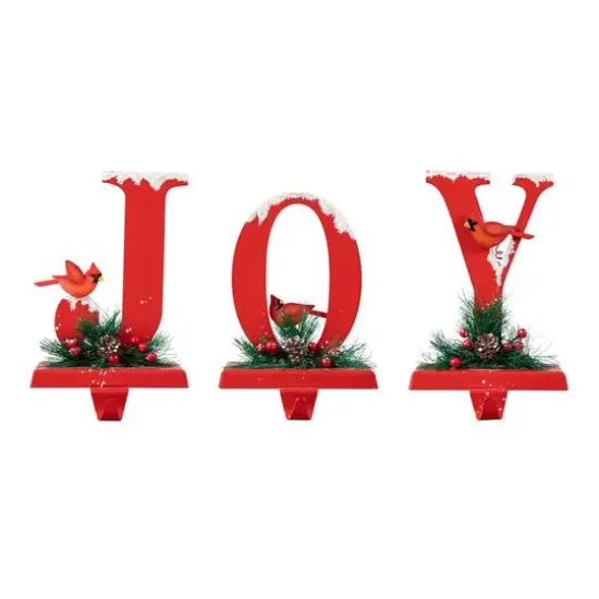 Glitzhome&reg; Christmas Metal JOY Stocking Holder Set {1}