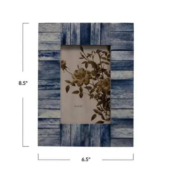 Hello Honey&reg; Blue Wood & Bone 4" x 6" Photo Frame {3}