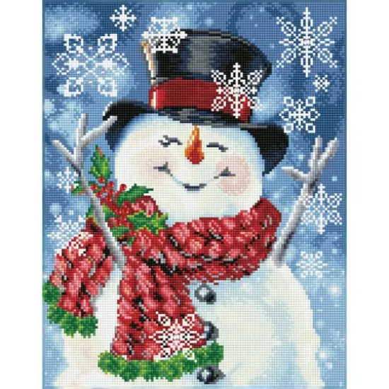 Diamond Dotz&reg; Intermediate Joyful Jolly Snowman Diamond Painting Kit {1}