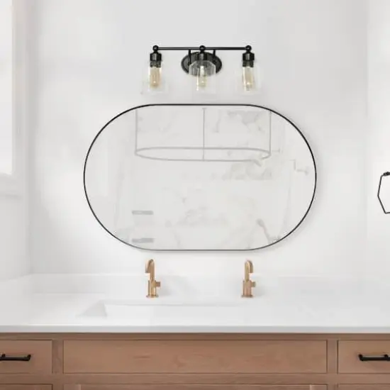 Lalia Home Studio Loft Black 3 Light Metal & Glass Vanity {3}