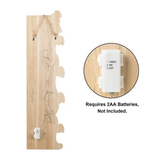 Glitzhome&reg; 42"H Lighted Halloween Wooden Stacked Ghost Porch Sign with Timer {8}