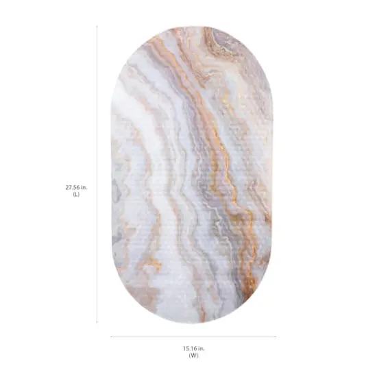 Elle D&eacute;cor Agate Print Oval Bubble Bath Mat {7}