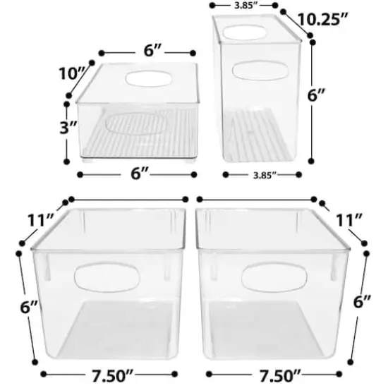 Sorbus Clear Fridge & Freezer Organizing Bin Set {5}