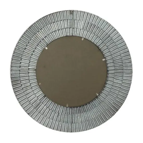 37'' Gray Farmhouse Metal Wall Mirror {5}