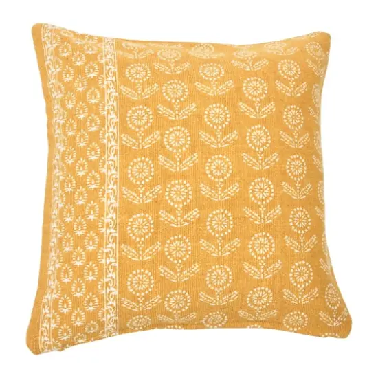 Hello Honey&reg; 20" Square Floral Fields Pillow Cover Yellow {1}