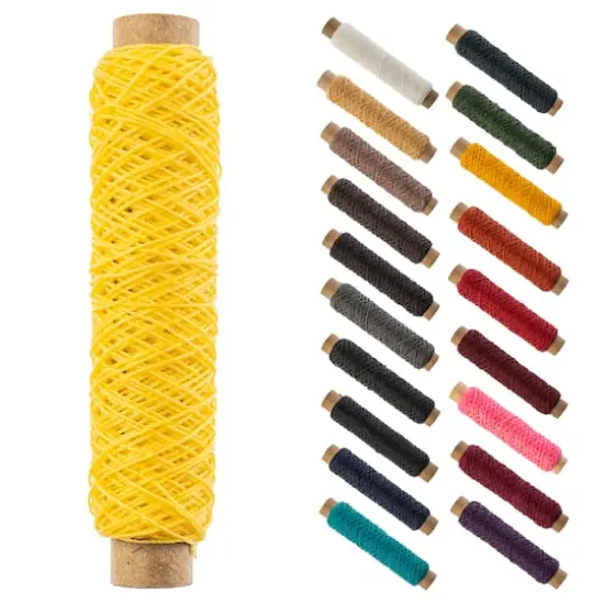 Gudebrod 0.018" 3 Ply Waxed Thread Bobbin, 75ft. Honey {1}