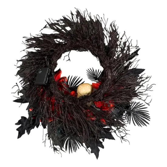 24" Boo-tiful Halloween Skill Pre-Lit LED Wreath {5}