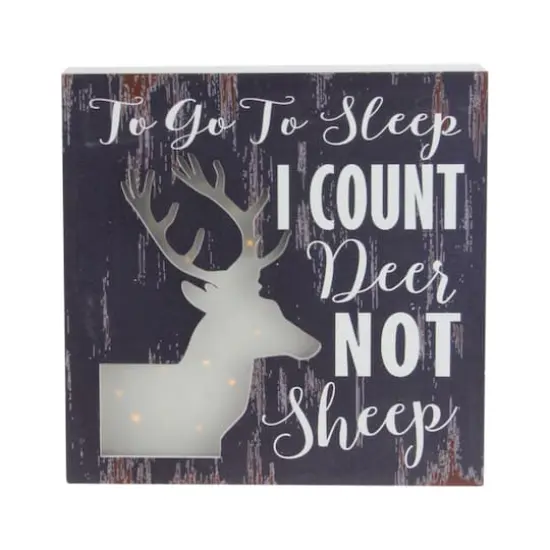 LED Lighted Fiber Optic Deer "To Go to Sleep I Count Deer Not Sheep" Wall Art Decoration {3}