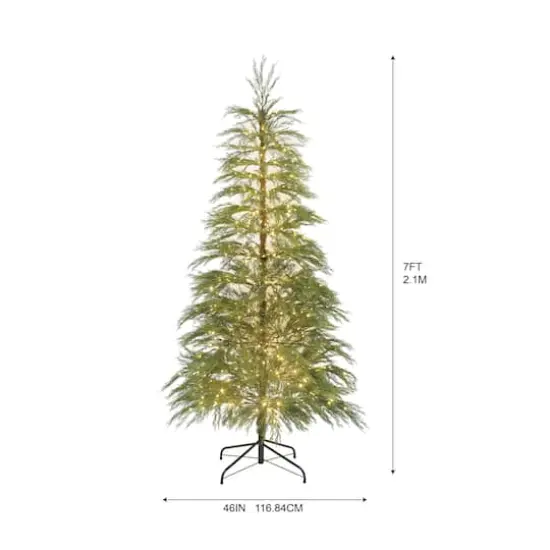 7ft. Pre-Lit Alpine Artificial Christmas Tree, Warm White LED Lights by Ashland&reg; {4}