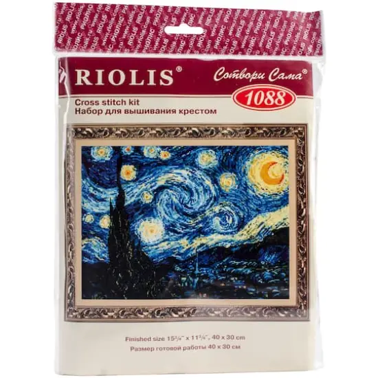 RIOLIS Van Gogh's Starry Night Counted Cross Stitch Kit {1}