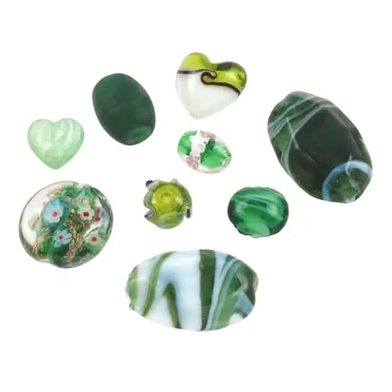 Mixed Lampwork Glass Craft Beads by Bead Landing&trade; Green {1}