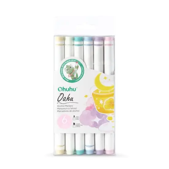Ohuhu&reg; Oahu 6 Color Pastel Alcohol Marker Set {1}