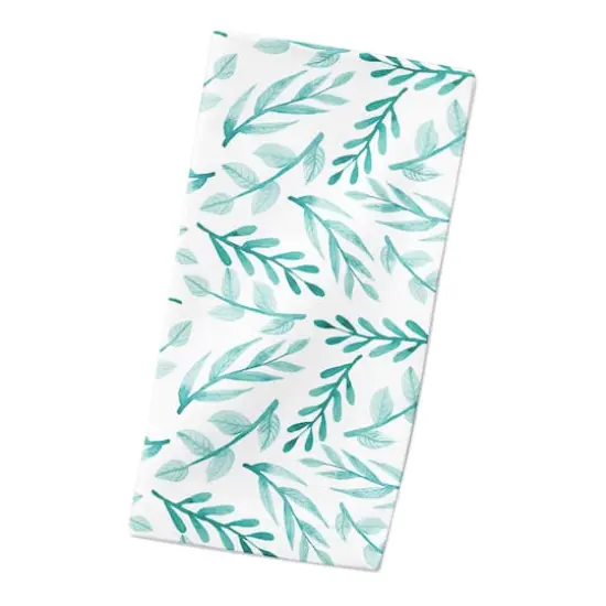 Blue Leafy Branches 10" x 10" Cotton Twill Napkin {3}