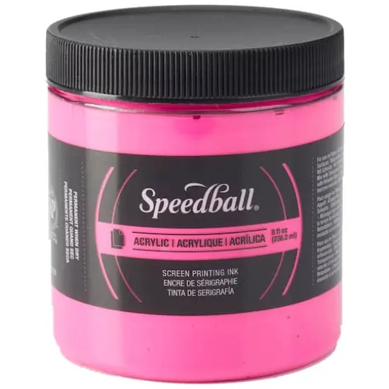 Speedball&reg; Acrylic Screen Printing Ink, 8oz. Fluorescent Magenta {1}