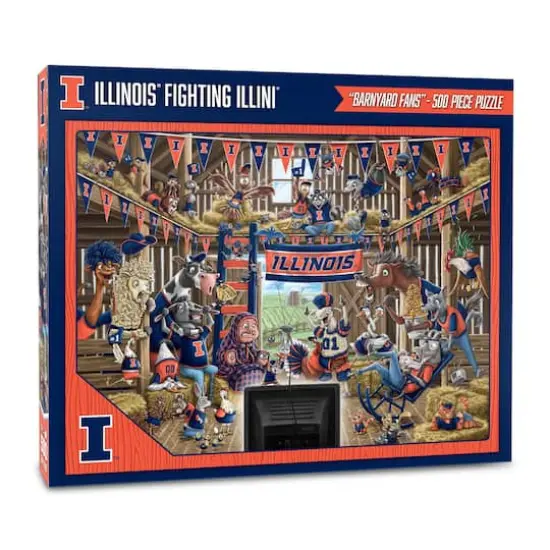 College Barnyard Fans 500 Piece Puzzle Illinois Fighting Illini {1}