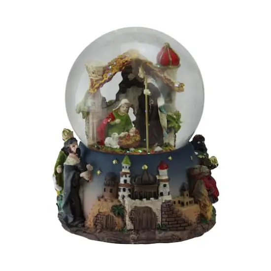 6" Nativity Manger Scene Musical Christmas Snow Globe {1}