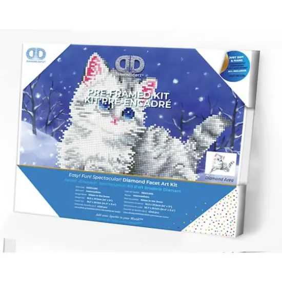 Diamond Dotz&reg; Intermediate Kitten in the Snow with Frame Diamond Painting Kit {4}