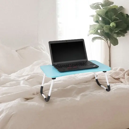 Mind Reader Freestanding Portable Foldable Lap Desk with Fold-Up Legs Blue {10}