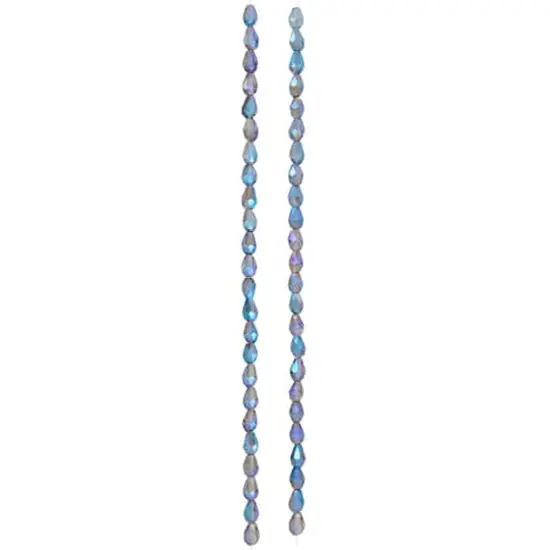 Blue Small Lustrous Teardrop Glass Beads, 6mm by Bead Landing&trade; {4}