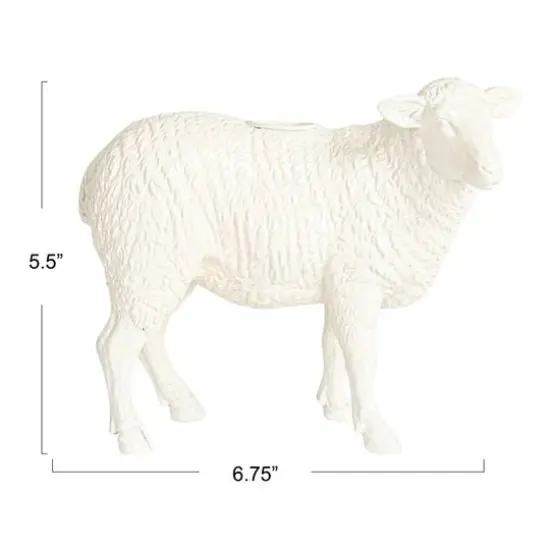 Hello Honey&reg; 6.75" Long White Pastoral Elegance Sheep Taper Candle Holder {13}