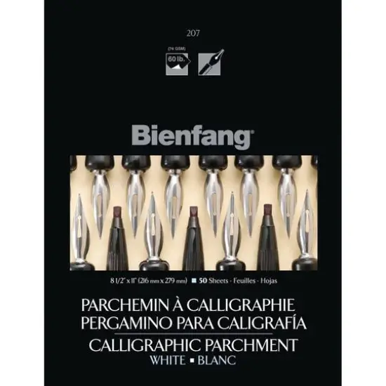 Bienfang&reg; 207 Calligraphic Parchment Pad, 8.5" x 11" White {2}
