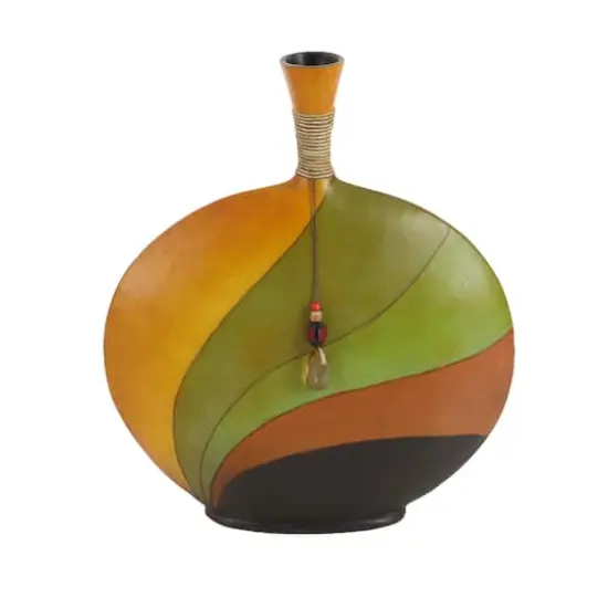 20" Multi Colored Polystone Eclectic Vase {3}