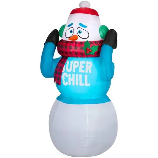 6ft. Animated Airblown&reg; Inflatable Christmas Super Chill Snowman {1}