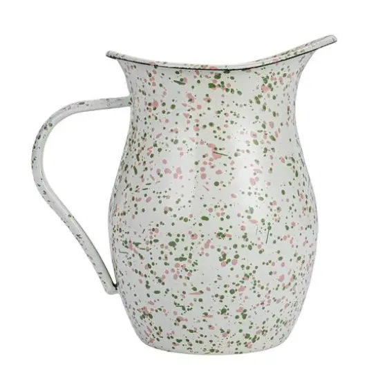Hello Honey® 6.5" Mint & Pink Splatterware Enameled Metal Pitcher {5}