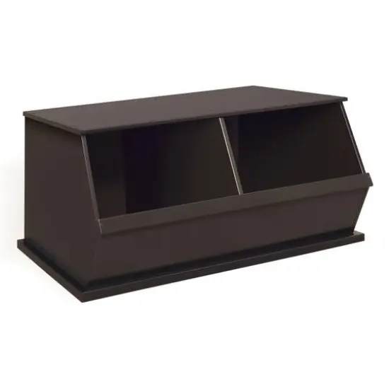 Badger Basket 2 Bin Stackable Storage Cubby Espresso {1}