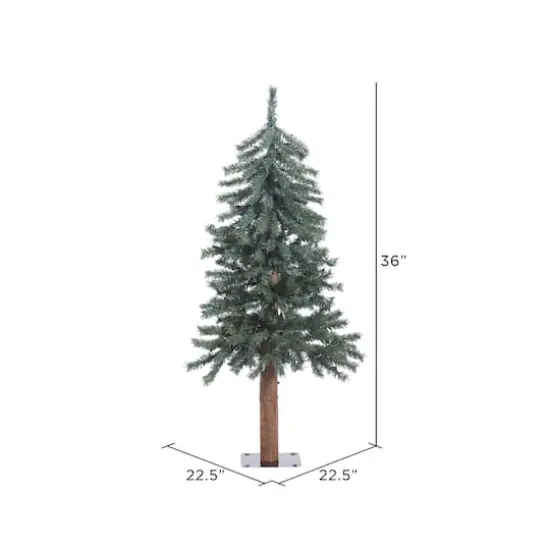 3ft. Unlit Natural Bark Alpine Artificial Christmas Tree {4}