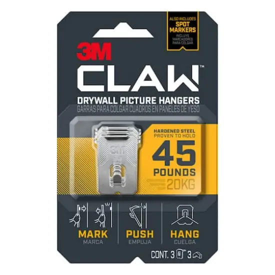 3M CLAW&trade; 45lb. Drywall Picture Hangers, 3ct. {1}