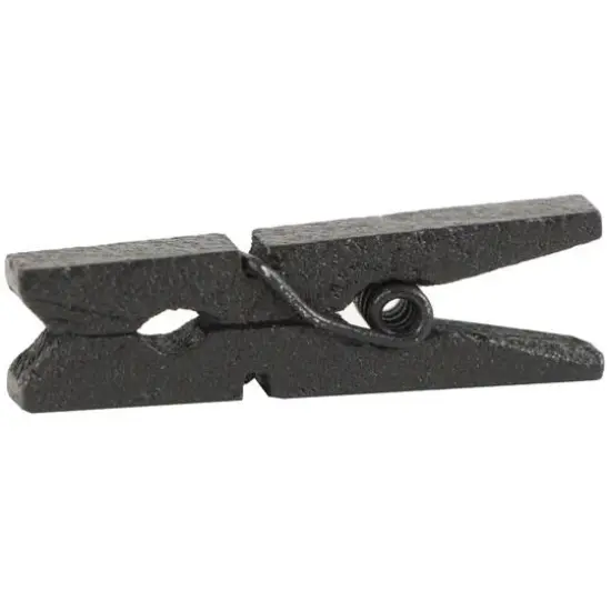 JAM Paper 1.125" Wood Clip Clothespins, 100ct. Black {5}