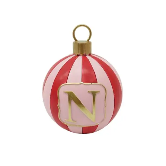 5" Striped Monogram Ball Ornament Tabletop D&eacute;cor by Ashland&reg; N {1}