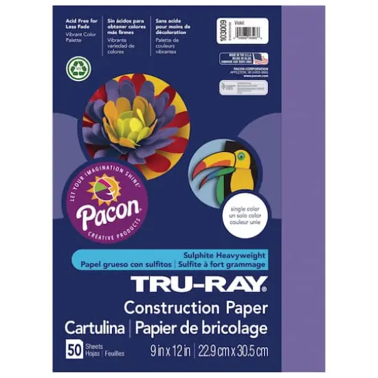 Pacon&reg; Tru-Ray&reg; 9" x 12" Construction Paper, 50 Sheets Violet {1}