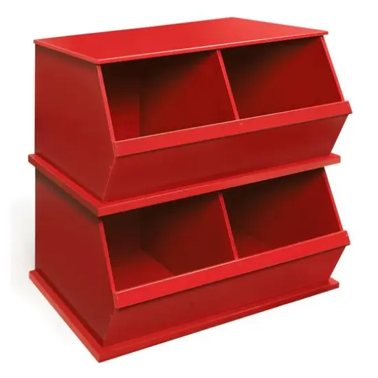 Badger Basket 2 Bin Stackable Storage Cubby Red {8}