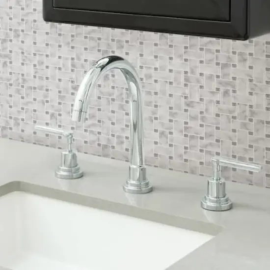 InHome Basketweave Carrara Peel & Stick Backsplash Tiles {4}