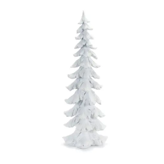 26" Flocked Pine Tree with Carved Design {1}