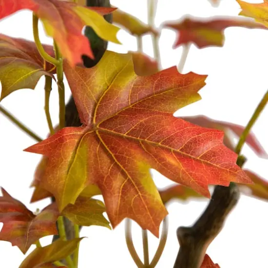 4ft. Orange Autumn Maple Artificial Potted Tree {4}