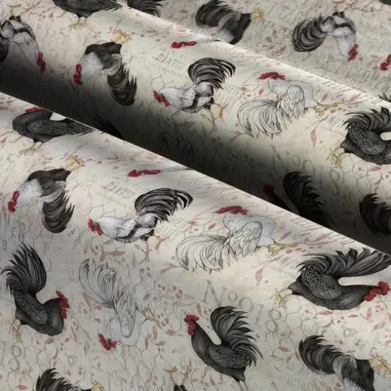 Susan Winget Farmhouse Rooster Toss Cotton Fabric {4}