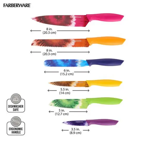 Farberware Rainbow Tie Dye Knife Set {4}