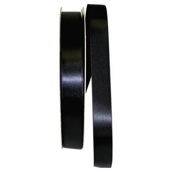 JAM Paper 7/8" x 100yd. Double Face Satin Ribbon Black {1}